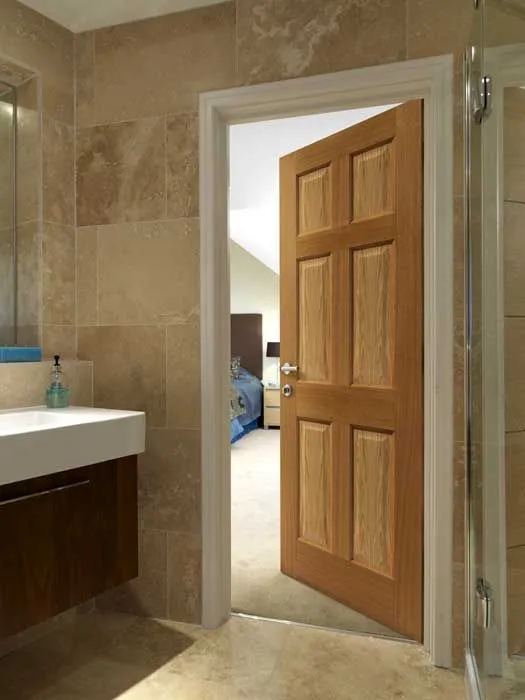 Modern Wooden Door with Sleek Panels GR-DR-IDR-1019