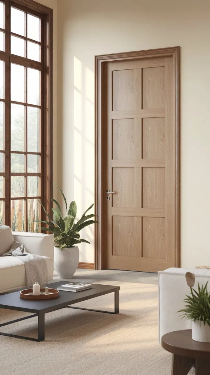 Premium Solid Wood Interior Door with Elegant Panels GR-DR-IDR-1022