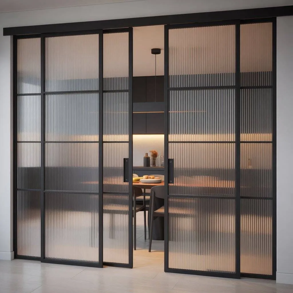 Contemporary Black Frame Sliding Door GR-DR-SLD-1031