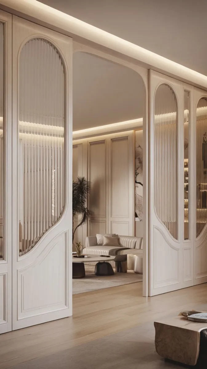 White Wooden Sliding Door with Clean Panels GR-DR-SLD-1033