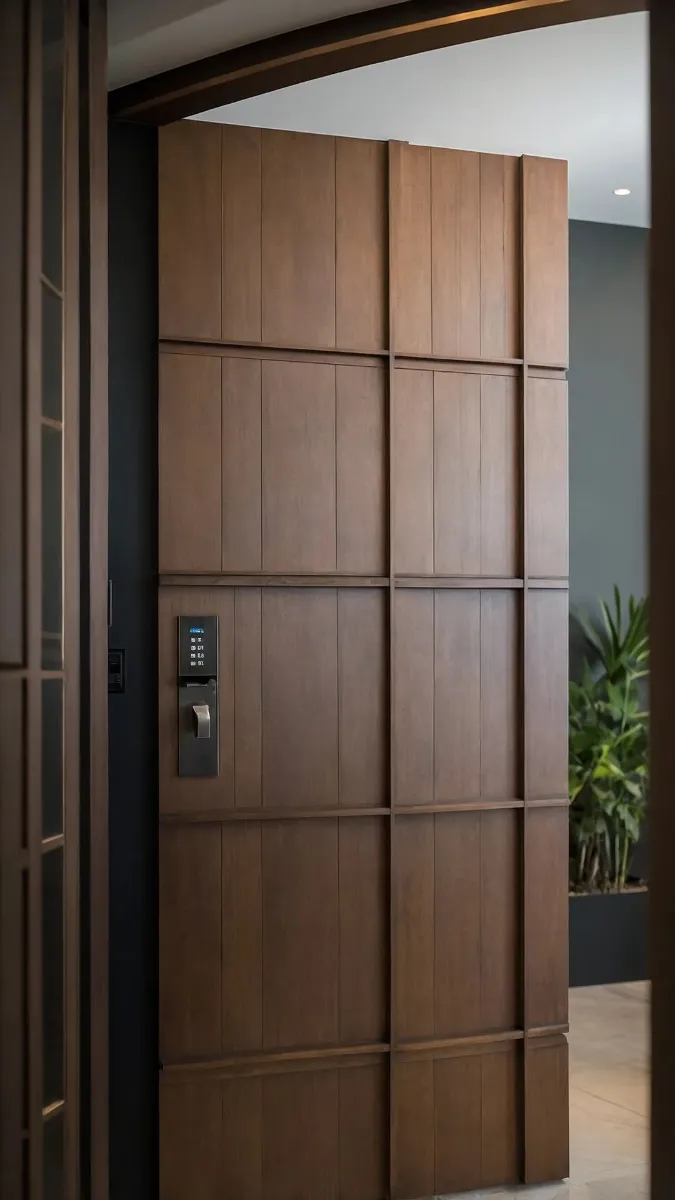 Modern Paneled Wooden Door GR-DR-TWD-1045
