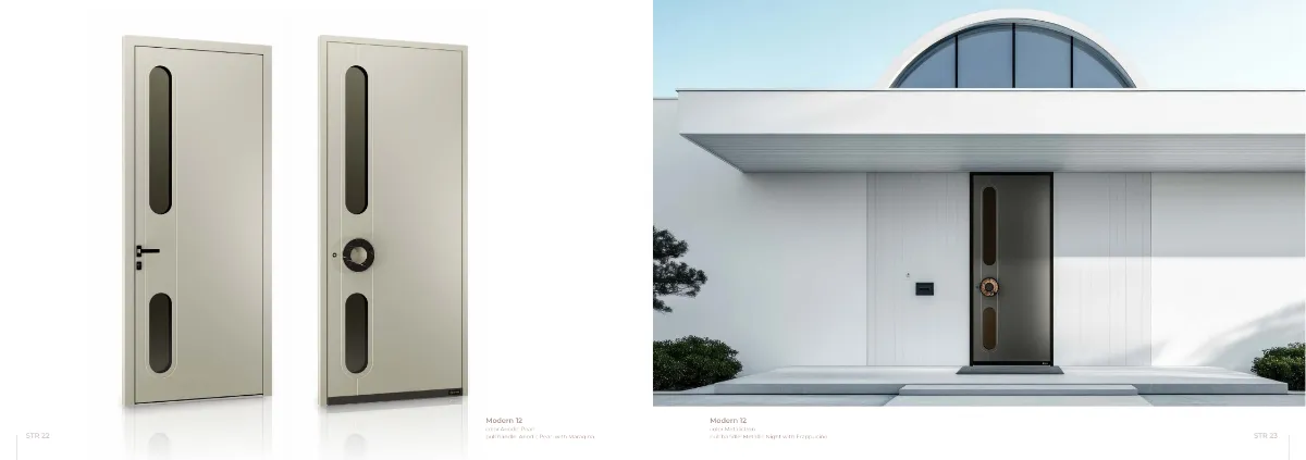 Modern 12 Door – Anodic Pearl & Metallic Iron | Maraqina & Frappuccino Handles GR-DR-EDR-1432