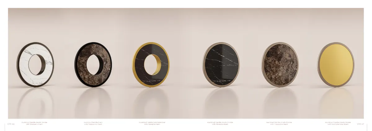 Round Pull Handle Collection – Premium Inserts | Bronze, Black & Gold Finishes GR-AC-1444