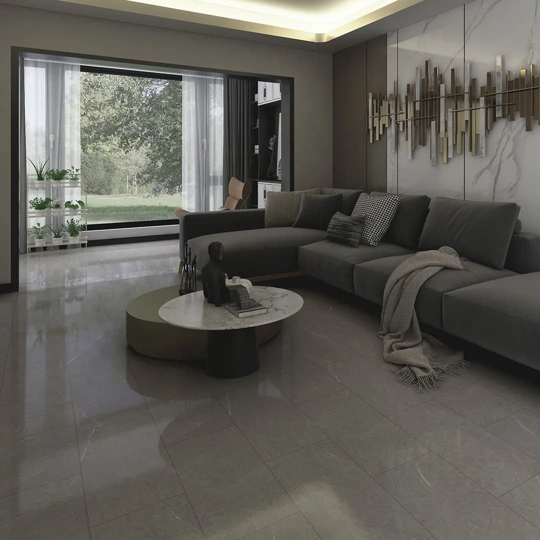 Axis Grey SPC Tile Flooring 620x310x5.35mm | Modern Concrete Effect Waterproof Vinyl Tiles GR-FLS-SPF-1244