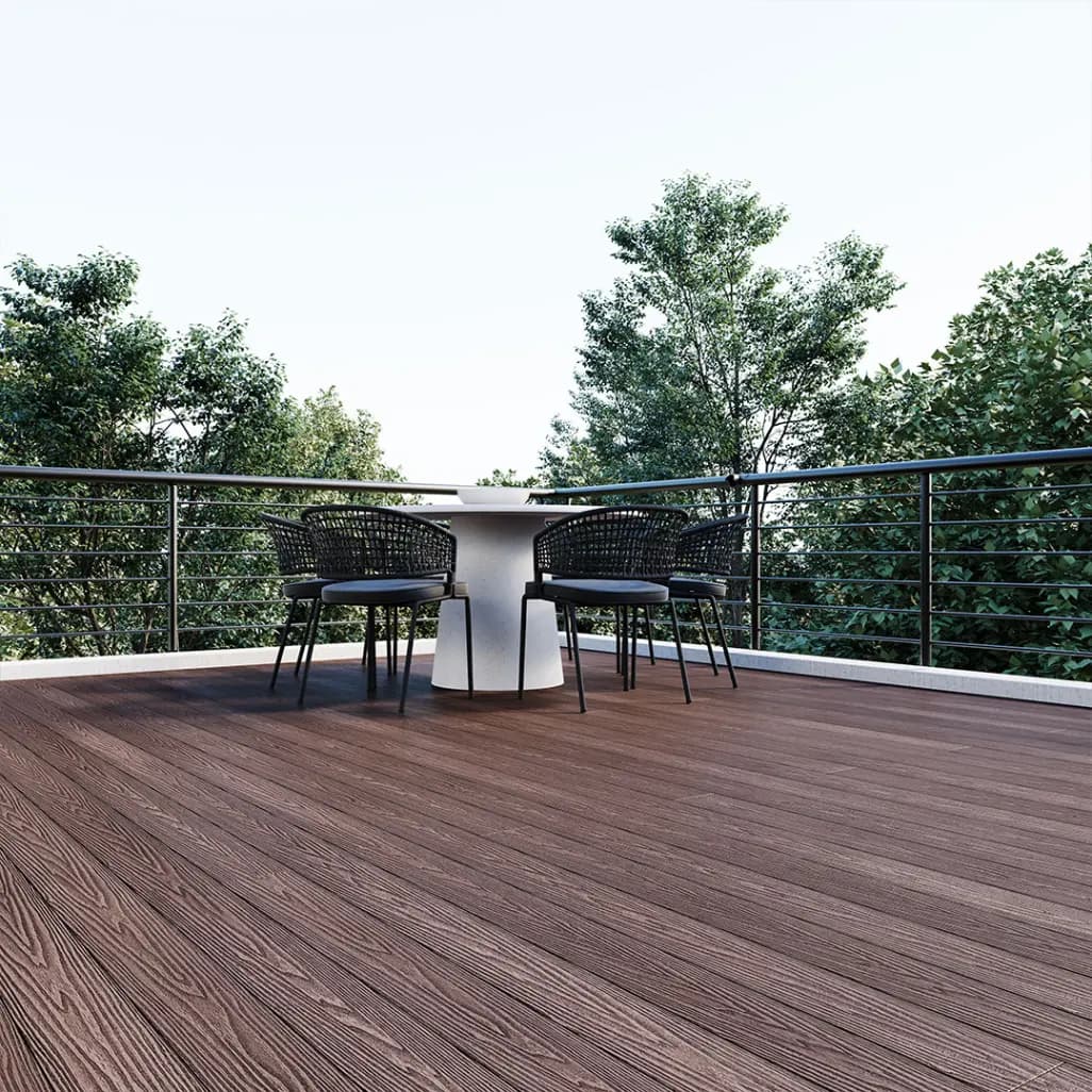 Choco Brown Composite Decking 5000x135 | Wood Effect Outdoor Decking Boards GR-OEX-CPD-1273