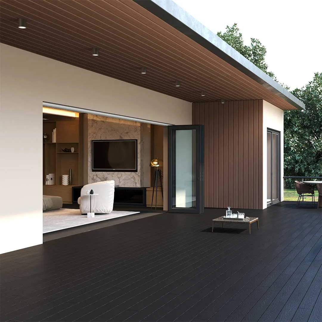 Charcoal Composite Decking 5000x135 | Modern Dark Wood Effect Outdoor Deck Boards GR-OEX-CPD-1275