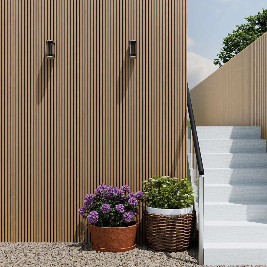 Blackline Series Teak Extra Long Composite Slat Wall 5000x196 GR-WIF-CSB-1308